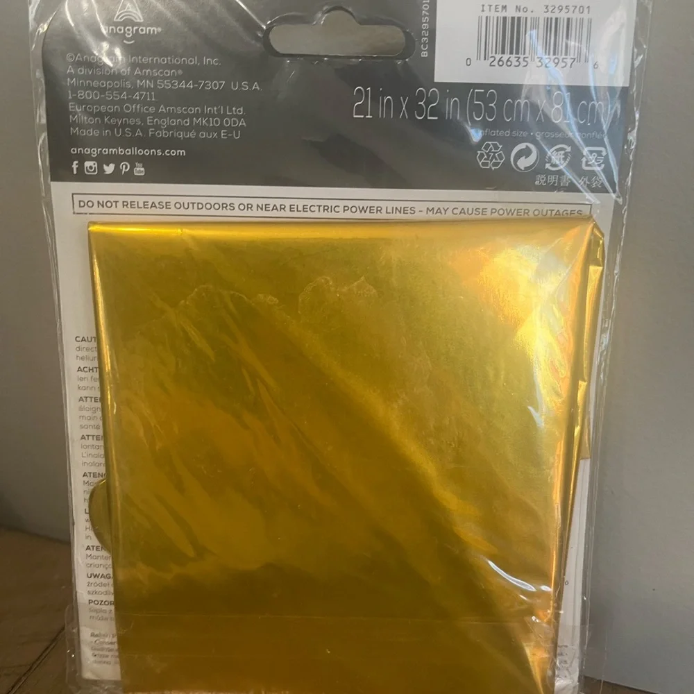 COPY - Large 34” Gold Foil Mylar Balloon - Letter F